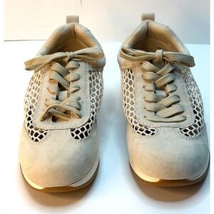 Giani Bernini Women's Tesiaa Mesh Low Profile Lace Up Sneakers Buff Nude 8.5 NWT